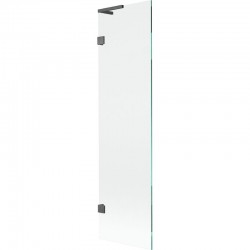 MEXEN/S - Lunar L vanová zástěna FIX 50 x 150, transparent, grafit kartáčovaná (897L-050-000-66-00)