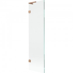 MEXEN/S - Lunar L vanová zástěna FIX 50 x 150, transparent, měď kartáčovaná (897L-050-000-65-00)