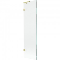 MEXEN/S - Lunar L vanová zástěna FIX 50 x 150, transparent, zlatá kartáčovaná (897L-050-000-55-00)