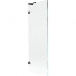 MEXEN/S - Lunar L vanová zástěna FIX 60 x 150, transparent, grafit kartáčovaná (897L-060-000-66-00)