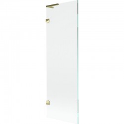 MEXEN/S - Lunar L vanová zástěna FIX 60 x 150, transparent, zlatá (897L-060-000-50-00)