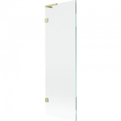 MEXEN/S - Lunar L vanová zástěna FIX 60 x 150, transparent, zlatá kartáčovaná (897L-060-000-55-00)