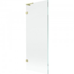 MEXEN/S - Lunar L vanová zástěna FIX 70 x 150, transparent, zlatá kartáčovaná (897L-070-000-55-00)