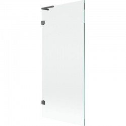 MEXEN/S - Lunar L vanová zástěna FIX 80 x 150, transparent, grafit kartáčovaná (897L-080-000-66-00)