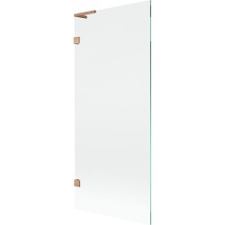 MEXEN/S - Lunar L vanová zástěna FIX 80 x 150, transparent, měď kartáčovaná (897L-080-000-65-00)