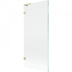 MEXEN/S - Lunar L vanová zástěna FIX 80 x 150, transparent, zlatá kartáčovaná (897L-080-000-55-00)
