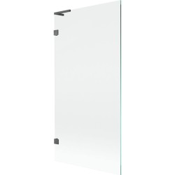 MEXEN/S - Lunar L vanová zástěna FIX 90 x 150, transparent, grafit kartáčovaná (897L-090-000-66-00)