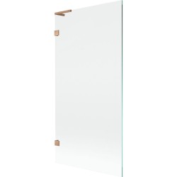 MEXEN/S - Lunar L vanová zástěna FIX 90 x 150, transparent, měď kartáčovaná (897L-090-000-65-00)