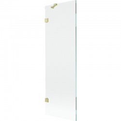 MEXEN/S - Lunar vanová zástěna FIX 60 x 150, transparent, zlatá kartáčovaná (897-060-000-55-00)