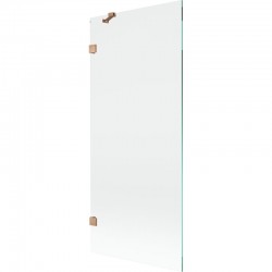 MEXEN/S - Lunar vanová zástěna FIX 80 x 150, transparent, měď kartáčovaná (897-080-000-65-00)