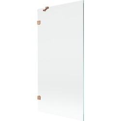 MEXEN/S - Lunar vanová zástěna FIX 90 x 150, transparent, měď kartáčovaná (897-090-000-65-00)