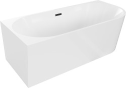 MEXEN/S - Mia vana volně stojící rohová levá 150 x 75, bílá, sifon a přepad černá (52691507500L-70)