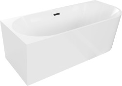 MEXEN/S - Mia vana volně stojící rohová levá 160 x 75, bílá, sifon a přepad černá (52691607500L-70)