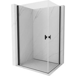 MEXEN/S - Mist-B Duo sprchový kout dveře křídlové 75 x 70, transparent, černá (8A2-075-070-70-00)