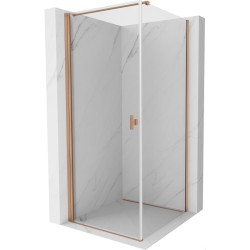MEXEN/S - Mist-B sprchový kout dveře křídlové 100 x 100, transparent, měď kartáčovaná (8A2T-100-100-65-00)