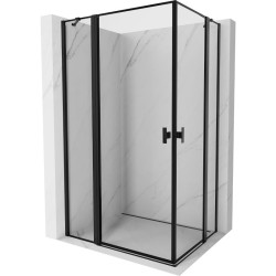 MEXEN/S - Mist Duo sprchový kout dveře křídlové 115 x 70, černý okraj, černá (8A4-115L-070P-70-70)