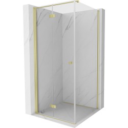 MEXEN/S - Mist-F sprchový kout skládací dveře levá 80 x 80, transparent, zlato kartáčovaná (8A6T-080-080-55-00-L)
