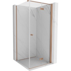 MEXEN/S - Mist-F sprchový kout skládací dveře pravá 75 x 75, transparent, měď kartáčovaná (8A6T-075-075-65-00-P)