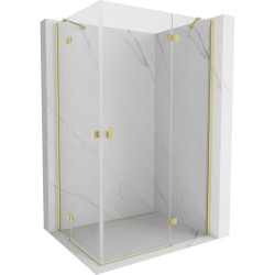 MEXEN/S - Mist H Duo sprchový kout dveře křídlové 70 x 100, transparent, zlato kartáčovaná (8A5-070L-100P-55-00)