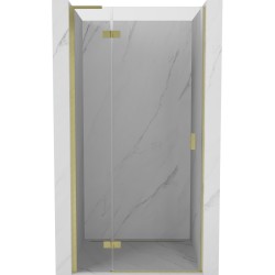 MEXEN/S - Mist-H L sprchové dveře křídlové levé 70, transparent, zlatá kartáčovaná (8A5L-070-000-55-00-L)