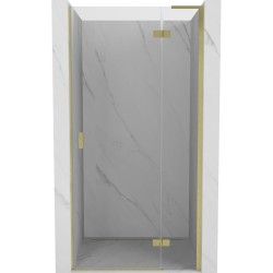 MEXEN/S - Mist-H L sprchové dveře křídlové pravé 70, transparent, zlatá kartáčovaná (8A5L-070-000-55-00-P)