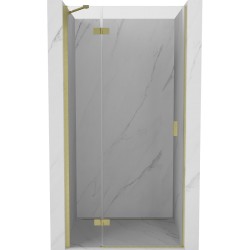 MEXEN/S - Mist-H sprchové dveře křídlové levé 75, transparent, zlatá kartáčovaná (8A5-075-000-55-00-L)