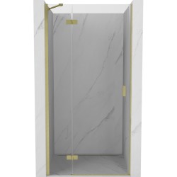 MEXEN/S - Mist-H sprchové dveře křídlové levé 95, transparent, zlatá kartáčovaná (8A5-095-000-55-00-L)