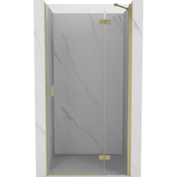 MEXEN/S - Mist-H sprchové dveře křídlové pravé 70, transparent, zlatá kartáčovaná (8A5-070-000-55-00-P)