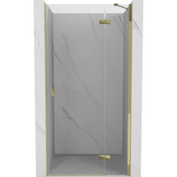 MEXEN/S - Mist-H sprchové dveře křídlové pravé 85, transparent, zlatá (8A5-085-000-50-00-P)