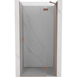 MEXEN/S - Mist-H sprchové dveře křídlové pravé 90, transparent, měď kartáčovaná (8A5-090-000-65-00-P)