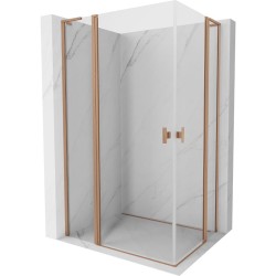 MEXEN/S - Mist L Duo sprchový kout dveře křídlové 100 x 90, transparent, měď kartáčovaná (8A4L-100-090-65-00)