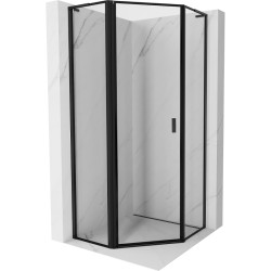MEXEN/S - Mist L sprchový kout pětiboký křídlový levá 100 x 100, černá okraj, černá (8A8L-100-100-70-70-L)