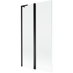 MEXEN/S - Mist L vanová zástěna 2-křídlová 100 x 150, transparent, černá (8A9L-100-011-70-00)
