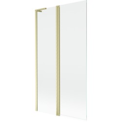 MEXEN/S - Mist L vanová zástěna 2-křídlová 100 x 150, transparent, zlatá kartáčovaná (8A9L-100-011-55-00)