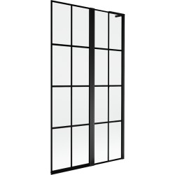MEXEN/S - Mist L vanová zástěna 2-křídlová pravá 100 x 150, černá kratka, černá (8A9L-100-011-70-77-P)