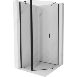MEXEN/S - Mist sprchový kout pětiboký křídlový 90 x 90, transparent, černá (8A8-090-090-70-00)