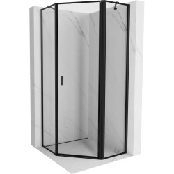 MEXEN/S - Mist sprchový kout pětiboký křídlový pravá 90 x 90, černá okraj, černá (8A8-090-090-70-70-P)
