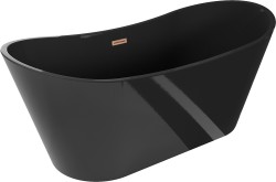 MEXEN/S - Montana vana volně stojící 170 x 80, černá, sifon a přepad měď kartáčovaná (52011708070-65)