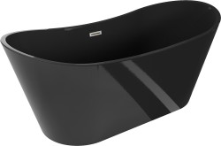 MEXEN/S - Montana vana volně stojící 170 x 80, černá, sifon a přepad nikl kartáčovaná (52011708070-97)