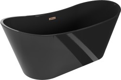 MEXEN/S - Montana vana volně stojící 170 x 80, černá, sifon a přepad růžové zlato (52011708070-60)