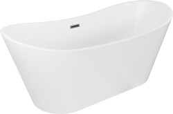 MEXEN/S - Montana vana volně stojící 180 x 80, bílá, sifon a přepad grafit metal (52011808000-95)