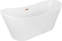 MEXEN/S - Montana vana volně stojící 180 x 90, bílá, sifon a přepad měď kartáčovaná (52011809000-65)