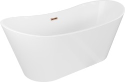 MEXEN/S - Montana vana volně stojící 180 x 90, bílá, sifon a přepad růžové zlato (52011809000-60)