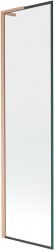 MEXEN/S - Next L vanová zástěna FIX 50 x 150, černá vzor,  měď kartáčovaná (895-050-000-03-70-65)