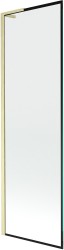 MEXEN/S - Next L vanová zástěna FIX 60 x 150, černá vzor, zlatá kartáčovaná (895-060-000-03-70-55)