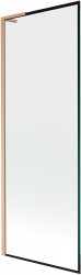 MEXEN/S - Next L vanová zástěna FIX 70 x 150, černá vzor,  měď kartáčovaná (895-070-000-03-70-65)