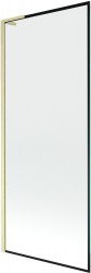 MEXEN/S - Next L vanová zástěna FIX 80 x 150, černá vzor, zlatá kartáčovaná (895-080-000-03-70-55)