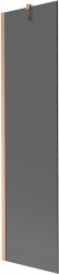 MEXEN/S - Next vanová zástěna FIX 50 x 150, grafit, měď kartáčovaná (895-050-000-00-40-65)