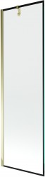MEXEN/S - Next vanová zástěna FIX 60 x 150, černá dekor, zlatá (895-060-000-00-70-50)