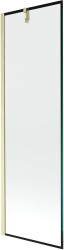 MEXEN/S - Next vanová zástěna FIX 60 x 150, černá vzor, zlatá kartáčovaná (895-060-000-00-70-55)